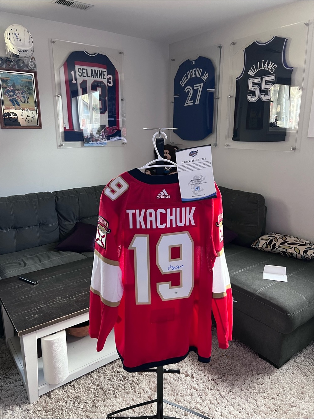 adidas Calgary Flames Matthew Tkachuk #19 Red White Gold Hockey Jersey